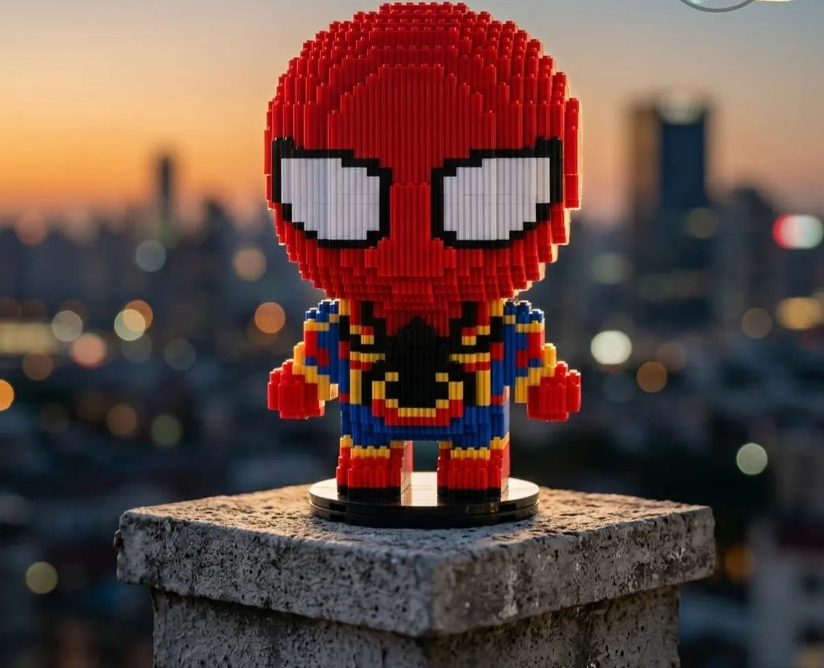 Big Head Spiderman Micro Building Blocks Set