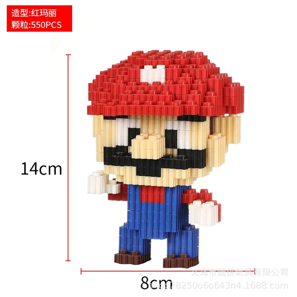 Red Mario Building Block Toys
