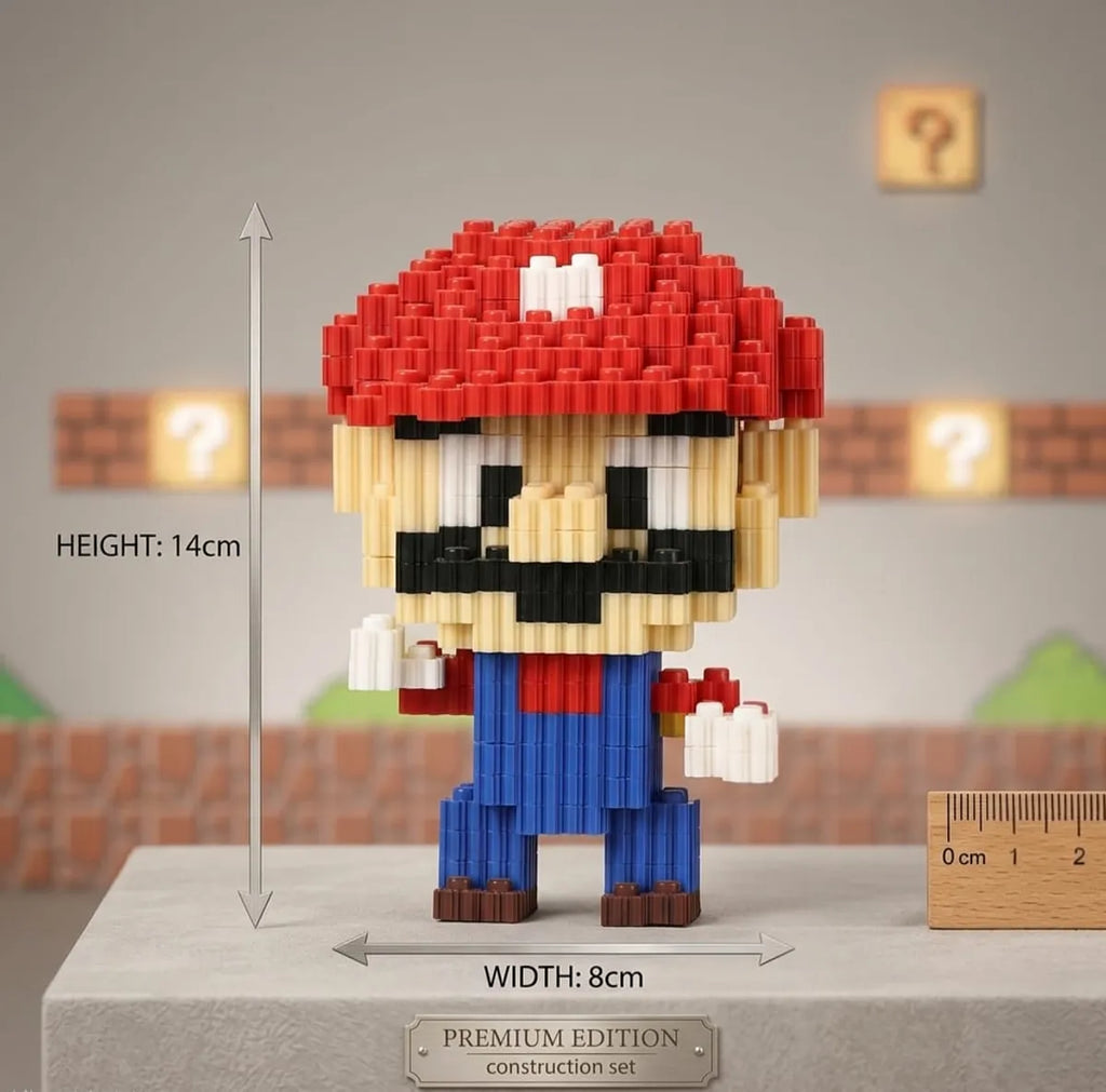 Red Mario Building Block Toys