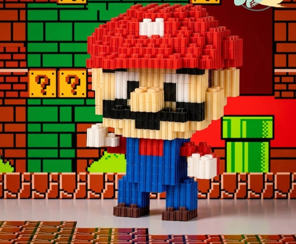 Red Mario Building Block Toys